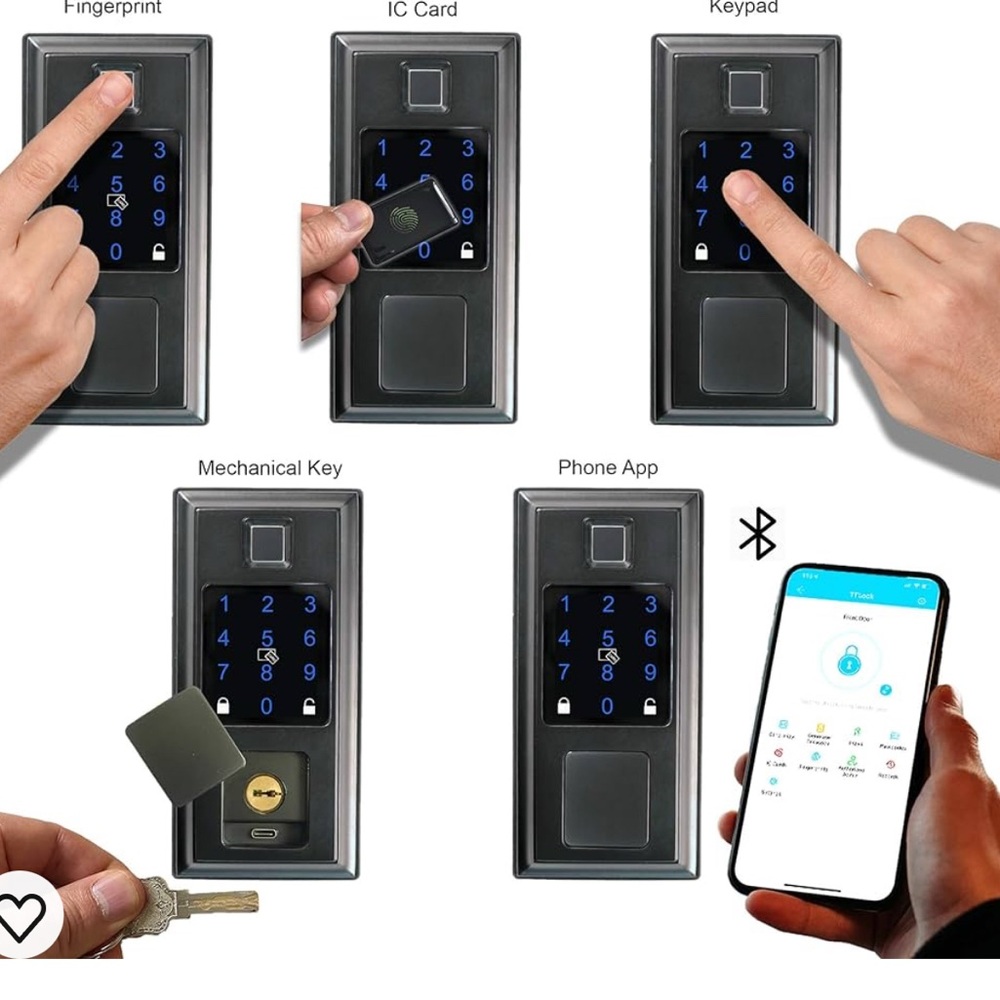 Jetkey smart lock, fingerprint keyless entry door lock, touchscreen keypad